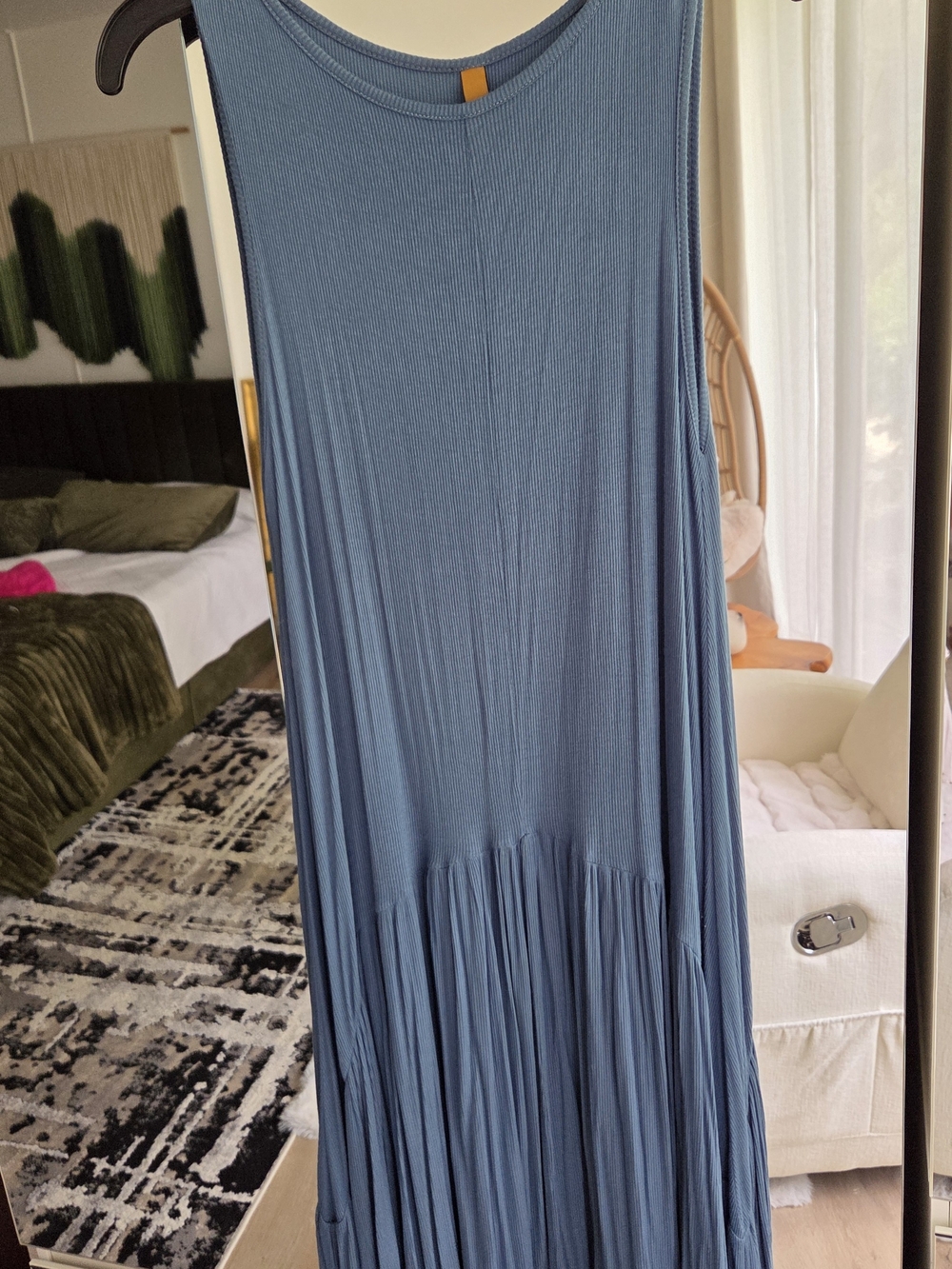 Rachel Pally Women's Sleeveless Pleated Midi Dress in Dusty Blue
